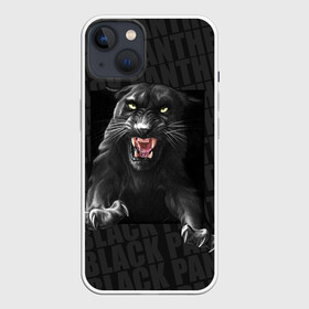Чехол для iPhone 13 с принтом Черная пантера Black panther в Санкт-Петербурге,  |  | black panther | атака | дикая кошка | злость | красивая кошка | черная кошка | черная пантера | ярость