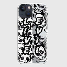 Чехол для iPhone 13 mini с принтом LivEvil в Санкт-Петербурге,  |  | animals | black and white | evil | life | panda | popular print | skeleton | skull | top | trend | животные | жить | зло | панда | популярный принт | скилет | топ | тренд | череп | черно белый