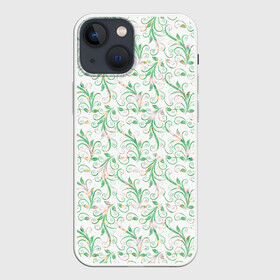 Чехол для iPhone 13 mini с принтом Весенние узоры из листьев в Санкт-Петербурге,  |  | весна | лето | листья | растения | цветы