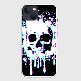 Чехол для iPhone 13 с принтом Мерцающий череп в Санкт-Петербурге,  |  | day of the dead | drops | flowing | halloween | happy halloween | holiday | shimmering skull | splashes | брызги | день мертвых | капли | мерцающий череп | праздник | течет | хэллоуин