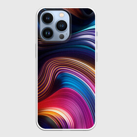 Чехол для iPhone 13 Pro с принтом Цветные неоновые волны в Санкт-Петербурге,  |  | colorful waves | digital art | neon stripes | rainbow | абстракция | волны красок | неоновые волны | неоновый узор | цветные волны | цветные полосы