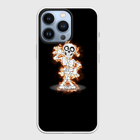 Чехол для iPhone 13 Pro с принтом огненный скелетик в Санкт-Петербурге,  |  | ведьма | вечеринка | диджей | дискотека | колдун | скелет | танец | хэллоуин
