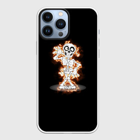 Чехол для iPhone 13 Pro Max с принтом огненный скелетик в Санкт-Петербурге,  |  | ведьма | вечеринка | диджей | дискотека | колдун | скелет | танец | хэллоуин