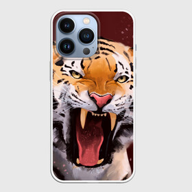 Чехол для iPhone 13 Pro с принтом Тигр красавчик сердится в Санкт-Петербурге,  |  | 2022 | aggressive | angry | fangs | new year | open mouth | predator | tiger | year of the tiger | агрессивный | год тигра | клыки | новый год | открытая пасть | сердитый | тигр | хищник