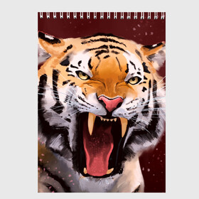 Скетчбук с принтом Тигр красавчик сердится в Санкт-Петербурге, 100% бумага
 | 48 листов, плотность листов — 100 г/м2, плотность картонной обложки — 250 г/м2. Листы скреплены сверху удобной пружинной спиралью | Тематика изображения на принте: 2022 | aggressive | angry | fangs | new year | open mouth | predator | tiger | year of the tiger | агрессивный | год тигра | клыки | новый год | открытая пасть | сердитый | тигр | хищник