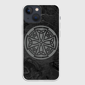 Чехол для iPhone 13 mini с принтом Кельтский крест стилизованный в Санкт-Петербурге,  |  | кельтский крест | кельты | обереги | руны | символика | славянские обереги | славянский дух