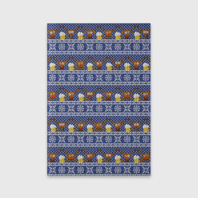 Обложка для паспорта матовая кожа с принтом Олени отдыхают в Санкт-Петербурге, натуральная матовая кожа | размер 19,3 х 13,7 см; прозрачные пластиковые крепления | вязанный | новогодний | олень | паттерн | рождественский | с оленями | свитер | узор