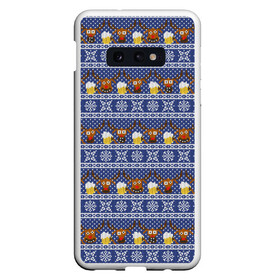 Чехол для Samsung S10E с принтом Олени отдыхают в Санкт-Петербурге, Силикон | Область печати: задняя сторона чехла, без боковых панелей | вязанный | новогодний | олень | паттерн | рождественский | с оленями | свитер | узор