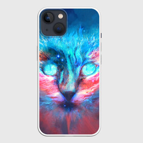 Чехол для iPhone 13 с принтом ВСЕЛЕНСКИЙ КОТ в Санкт-Петербурге,  |  | animals | astronomy | cat | night | space | stars | голова | домашние | животные | звезды | зверь | космос | кот | котик | лицо | небо | пушистый