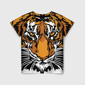 Детская футболка 3D с принтом Взгляд хозяина джунглей в Санкт-Петербурге, 100% гипоаллергенный полиэфир | прямой крой, круглый вырез горловины, длина до линии бедер, чуть спущенное плечо, ткань немного тянется | 2022 | african | direct look | master of the jungle | muzzle | new year | predator | tiger | year of the tiger | африканский | год тигра | новый год | прямой взгляд | тигр | хищник | хозяин джунглей