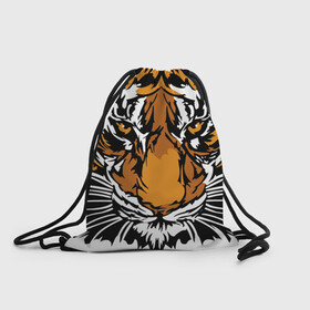 Рюкзак-мешок 3D с принтом Взгляд хозяина джунглей в Санкт-Петербурге, 100% полиэстер | плотность ткани — 200 г/м2, размер — 35 х 45 см; лямки — толстые шнурки, застежка на шнуровке, без карманов и подкладки | 2022 | african | direct look | master of the jungle | muzzle | new year | predator | tiger | year of the tiger | африканский | год тигра | новый год | прямой взгляд | тигр | хищник | хозяин джунглей