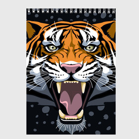 Скетчбук с принтом Амурский тигр в ночи в Санкт-Петербурге, 100% бумага
 | 48 листов, плотность листов — 100 г/м2, плотность картонной обложки — 250 г/м2. Листы скреплены сверху удобной пружинной спиралью | 2022 | aggression | amur tiger | beast | grin | new year | night | open mouth | predator | snowfall | winter | year of the tiger | агрессия | амурский тигр | год тигра | зверь | зима | новый год | ночь | оскал | открытая пасть | снегопад | хищник