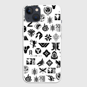 Чехол для iPhone 13 с принтом DESTINY 2 LOGO PATTERN   ДЕСТИНИ в Санкт-Петербурге,  |  | bungie | cayde 6 | cyd6 | destiny | destiny 2 | forsaken | gambit | hunter | titan | warlock | банги | варлок | габмит | дестини | дестини 2 | зур | кейд | кейд 6 | отвергнутые | охотник | титан | туз