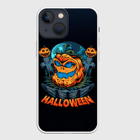 Чехол для iPhone 13 mini с принтом Ночь ужасов в Санкт-Петербурге,  |  | halloween | арт | графика | мистика | праздник | тыква | ужасы | хэллоуин