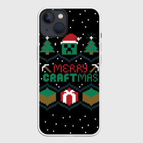 Чехол для iPhone 13 с принтом MINECRAFT (CHRISTMAS) в Санкт-Петербурге,  |  | creeper | minecraft | steve | крипер | криппер | кубик | лего | майнкрафт | минекрафт | стив