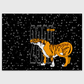 Поздравительная открытка с принтом Моё время 2022 в Санкт-Петербурге, 100% бумага | плотность бумаги 280 г/м2, матовая, на обратной стороне линовка и место для марки
 | 2022 | beast | holiday | is | my time | new year | night | predator | snowfall | tiger | winter | year of the tiger | год тигра | зверь | зима | идет | моё время | новый год | ночь | праздник | снегопад | тигр | хищник