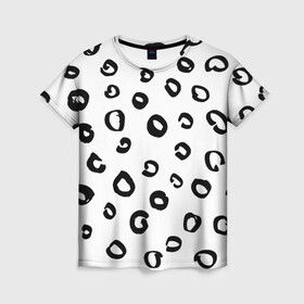 Женская футболка 3D с принтом Леопардовый окрас в Санкт-Петербурге, 100% полиэфир ( синтетическое хлопкоподобное полотно) | прямой крой, круглый вырез горловины, длина до линии бедер | дизайнерский | животные | леопард | паттерн | полный принт | тренд | фул