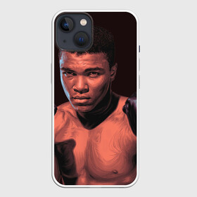 Чехол для iPhone 13 с принтом Перед боем в Санкт-Петербурге,  |  | box | muhammad ali | sport | sports | sportsmen | бокс | легенда | мухаммад али | мухаммед али | спорт | спортсмен