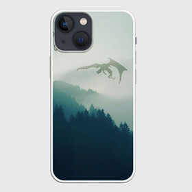 Чехол для iPhone 13 mini с принтом ДРАКОНЫ НАД ЛЕСОМ   DRAGON в Санкт-Петербурге,  |  | dovahkiin | dragon | dragonborn | forest | fus ro dah | skyrim | tes | the elder scrolls skyrim | докавин | драгонборн | драконы | лес | природа | скайрим