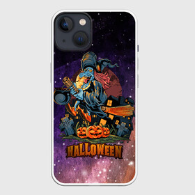 Чехол для iPhone 13 с принтом Ведьмачка в Санкт-Петербурге,  |  | halloween | арт | ведьма | графика | метла | мистика | праздник | тыква | ужасы | хэллоуин