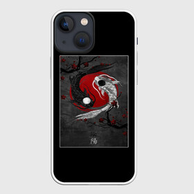 Чехол для iPhone 13 mini с принтом карпы инь янь в Санкт-Петербурге,  |  | blood | carp | china | mystic | sakura | yan | yin | инь | карп | китай | крапы | кровь | мистика | сакура | янь