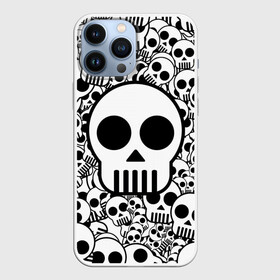 Чехол для iPhone 13 Pro Max с принтом черепа чб в Санкт-Петербурге,  |  | 2d | 3d | black | black and white | halloween | white | белый | хэллоуин | хэлуин | чб | череп | черепа | черно белый | черный