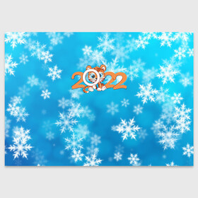 Поздравительная открытка с принтом Новый год Тигра 2022 Рождество в Санкт-Петербурге, 100% бумага | плотность бумаги 280 г/м2, матовая, на обратной стороне линовка и место для марки
 | 2022 | год тигра | новый год | новый год 2022 | символ года | тигр | тигренок | тигрица | тигры