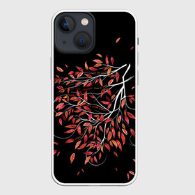Чехол для iPhone 13 mini с принтом КРАСНЫЕ АКВАРЕЛЬНЫЕ ЛИСТЬЯ в Санкт-Петербурге,  |  | красивое | листья | осенняя природа | осень | яркое