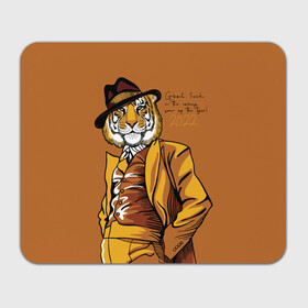 Прямоугольный коврик для мышки с принтом Good luck in the coming year of the Tiger в Санкт-Петербурге, натуральный каучук | размер 230 х 185 мм; запечатка лицевой стороны | 2022 | gentleman | happy new year | hat | imposing | look | merry christmas | orange suit | predator | tiger | взгляд | год тигра | джентльмен | новый год | оранжевый костюм | рождество | тигр | хищник | шляпа