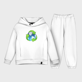 Детский костюм хлопок Oversize с принтом Земля Экология в Санкт-Петербурге,  |  | земля | круговорот | переработка | планета | природа | стрелки | экология