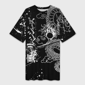 Платье-футболка 3D с принтом Аниме Tokyo Revengers: дракон в Санкт-Петербурге,  |  | Тематика изображения на принте: anime | draken | mikey | tokyorevengers | valhalla | аниме | вальгала | дракен | иероглифы | кэн | манга | мандзиро | микки | рюгудзи | сано | символы | токийские мстители