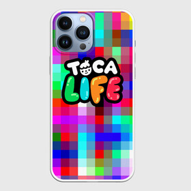 Чехол для iPhone 13 Pro Max с принтом TOCA BOCA LOGO PIXEL | COLOR GEOMETRY в Санкт-Петербурге,  |  | Тематика изображения на принте: digital toys | gamer | games | helicopter taxi | pets | toca boca | toca hair salon | toca kitchen | toca life | toca life city | toca life worl | toca tea party | video games | игры