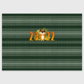 Поздравительная открытка с принтом Новый Год 2022   Год тигра в Санкт-Петербурге, 100% бумага | плотность бумаги 280 г/м2, матовая, на обратной стороне линовка и место для марки
 | 2022 | год тигра | новый год | новый год 2022 | символ года | тигр | тигренок | тигрица | тигры
