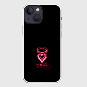 Чехол для iPhone 13 mini с принтом Плавленное сердце в Санкт-Петербурге,  |  | люблю | люблю тебя | любовь | неоновое сердце | розовое сердечко | розовое сердце | сердце | я тебя люблю