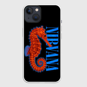 Чехол для iPhone 13 с принтом NIRVANA SEAHORSE в Санкт-Петербурге,  |  | cobain | grunge | hardcore | horse | kurt | metal | music | nirvana | punk | retro | rock | sea | гранж | кобэйн | конек | курт | морской | музыка | нирвана | панк | рок