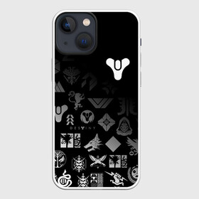 Чехол для iPhone 13 mini с принтом DESTINY LOGOBOMBING в Санкт-Петербурге,  |  | bungie | cayde 6 | cyd6 | destiny | destiny 2 | forsaken | gambit | hunter | titan | warlock | банги | варлок | габмит | дестини | дестини 2 | зур | кейд | кейд 6 | отвергнутые | охотник | титан | туз