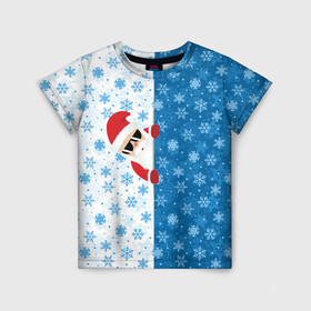 Детская футболка 3D с принтом С Новым Годом (дед мороз) в Санкт-Петербурге, 100% гипоаллергенный полиэфир | прямой крой, круглый вырез горловины, длина до линии бедер, чуть спущенное плечо, ткань немного тянется | christmas | merry christmas | santa claus | дед мороз | ёлка | зима | мороз | новый год | подарок | праздник | рождество | с новым годом | санта клаус | снегурочка | снежинки