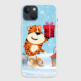 Чехол для iPhone 13 с принтом Тигренок с подарком 2022 в Санкт-Петербурге,  |  | Тематика изображения на принте: 2022 | год тигра | новый год | новый год 2022 | символ года | тигр | тигренок | тигрица | тигры