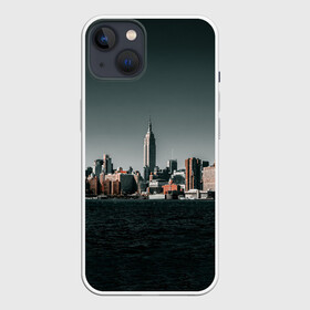 Чехол для iPhone 13 с принтом Вид на Нью Йорк в Санкт-Петербурге,  |  | большой город | вид | здания | нью йорк | океан | панорама