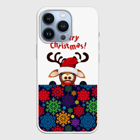 Чехол для iPhone 13 Pro с принтом Merry Christmas (оленёнок) в Санкт-Петербурге,  |  | christmas | merry christmas | santa claus | дед мороз | ёлка | новогодние олени | новый год | оленёнок бэмби | оленёнок рудольф | орнамент | с новым годом | сантаклаус | свитер с оленями | снегурочка | снежинки | узоры