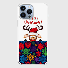 Чехол для iPhone 13 Pro Max с принтом Merry Christmas (оленёнок) в Санкт-Петербурге,  |  | christmas | merry christmas | santa claus | дед мороз | ёлка | новогодние олени | новый год | оленёнок бэмби | оленёнок рудольф | орнамент | с новым годом | сантаклаус | свитер с оленями | снегурочка | снежинки | узоры