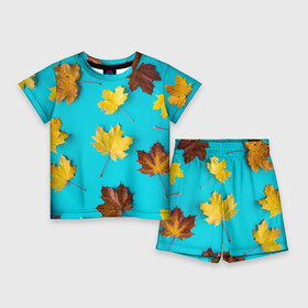 Детский костюм с шортами 3D с принтом Кленовый листочек в Санкт-Петербурге,  |  | красивое | листья | модное | осень | тренды