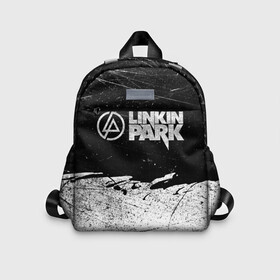 Детский рюкзак 3D с принтом Линкин Парк Лого Рок ЧБ | Linkin Park Rock в Санкт-Петербурге, 100% полиэстер | лямки с регулируемой длиной, сверху петелька, чтобы рюкзак можно было повесить на вешалку. Основное отделение закрывается на молнию, как и внешний карман. Внутри дополнительный карман. По бокам два дополнительных кармашка | album | bennington | chester | green | grunge | linkin park | mike | music | rock | shinoda | style | альбом | беннингтон | гитара | гранж | линкин парк | логотип | музыка | надпись | певец | полосы | потертости | рок | честер | шинода