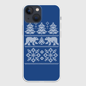 Чехол для iPhone 13 mini с принтом Север в Санкт-Петербурге,  |  | merry christmas | santa claus | алатырь | бабушкин свитер | белые медведи | вышиванка | новый год | обережная вышивка | орнамент | свитер | свитер с оленями | северные медведи | северные узоры | снежинки | узоры