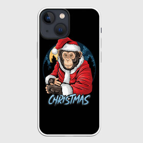 Чехол для iPhone 13 mini с принтом CHRISTMAS (обезьяна) в Санкт-Петербурге,  |  | chimpanzee | christmas | gorilla | merry christmas | monkey | santa claus | бигфут | гамадрил | гиббон | год обе | горилла | дед мороз | ёлка | животное | зверь | мартышка | новый год | обезьяна | орангутан | подарок | праздник