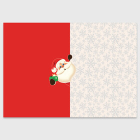 Поздравительная открытка с принтом Дед Мороз (селфи) в Санкт-Петербурге, 100% бумага | плотность бумаги 280 г/м2, матовая, на обратной стороне линовка и место для марки
 | christmas | merry christmas | santa claus | дед мороз | ёлка | зима | мороз | новый год | подарок | праздник | рождество | с новым годом | санта клаус | селфи | снегурочка | телефон | фото