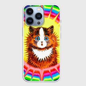 Чехол для iPhone 13 Pro с принтом Psychedelic Rainbow Cat в Санкт-Петербурге,  |  | benedict cumberbatch | louis wain | louis wains cats | psychedelic rainbow cat | the electrical life | антропоморфный | бенедикт камбербэтч | известный художник | кошачьи миры луиса уэйна | луис вэйн | луис уэйн | радуга | радужный кот