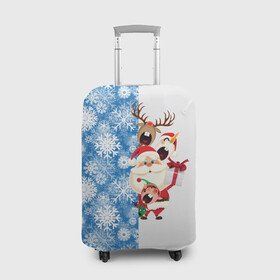 Чехол для чемодана 3D с принтом Подарок от Санты в Санкт-Петербурге, 86% полиэфир, 14% спандекс | двустороннее нанесение принта, прорези для ручек и колес | christmas | merry christmas | santa claus | гном | дед мороз | ёлка | зима | мороз | новый год | олень | подарок | праздник | рождество | с новым годом | санта клаус | снеговик | снегурочка | снежинки