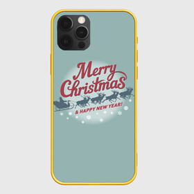 Чехол для iPhone 12 Pro с принтом Merry Christmas (хо хо хо) в Санкт-Петербурге, силикон | область печати: задняя сторона чехла, без боковых панелей | christmas | merry christmas | santa claus | дед мороз | ёлка | зима | мороз | новый год | олени | подарок | праздник | рождество | с новым годом | сани с оленями | санта клаус | снегурочка | снежинки