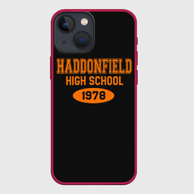 Чехол для iPhone 13 mini с принтом Haddonfield High School 1978 в Санкт-Петербурге,  |  | face | haddonfield | halloween | high | killer | leather | maniac | michael | myers | mystic | school | uniform | кожаное | лицо | майерс | майкл | мистика | старшая | униформа | форма | хаддонифилд | хэллоуин | ш